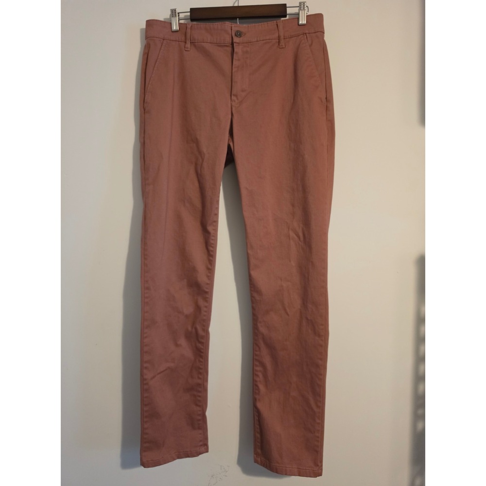 Kenneth Cole Chinos Men 32x32 Pink Cotton Blend Slim Fit Stretch Casual Preppy